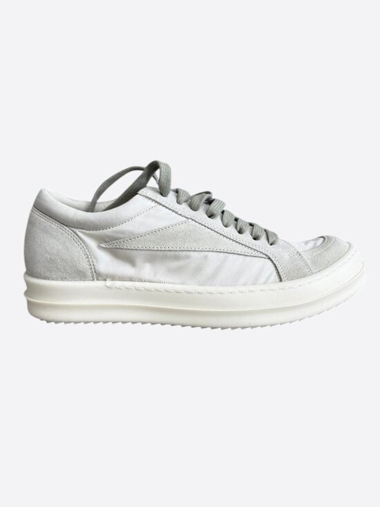 Rick Owens White & Grey Suede Vintage Women\'s Low Top Sneaker